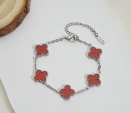 Clover Bracelet Red & Silver