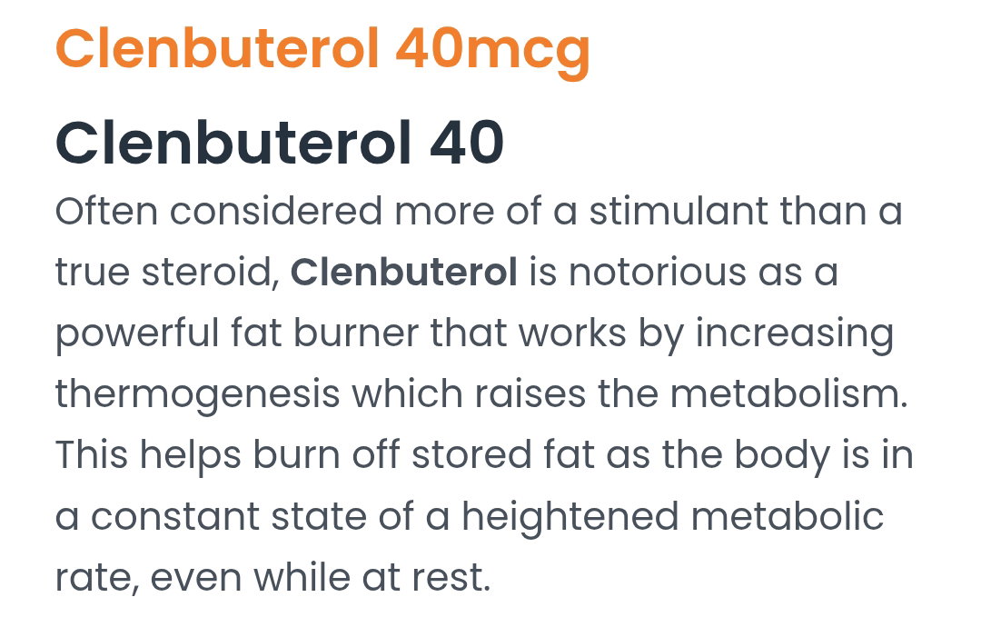 HD LABS Clenbuterol 40mcg 50 Tablets _1