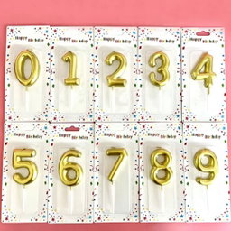 Velas Numericas Happy Birthday Douradas