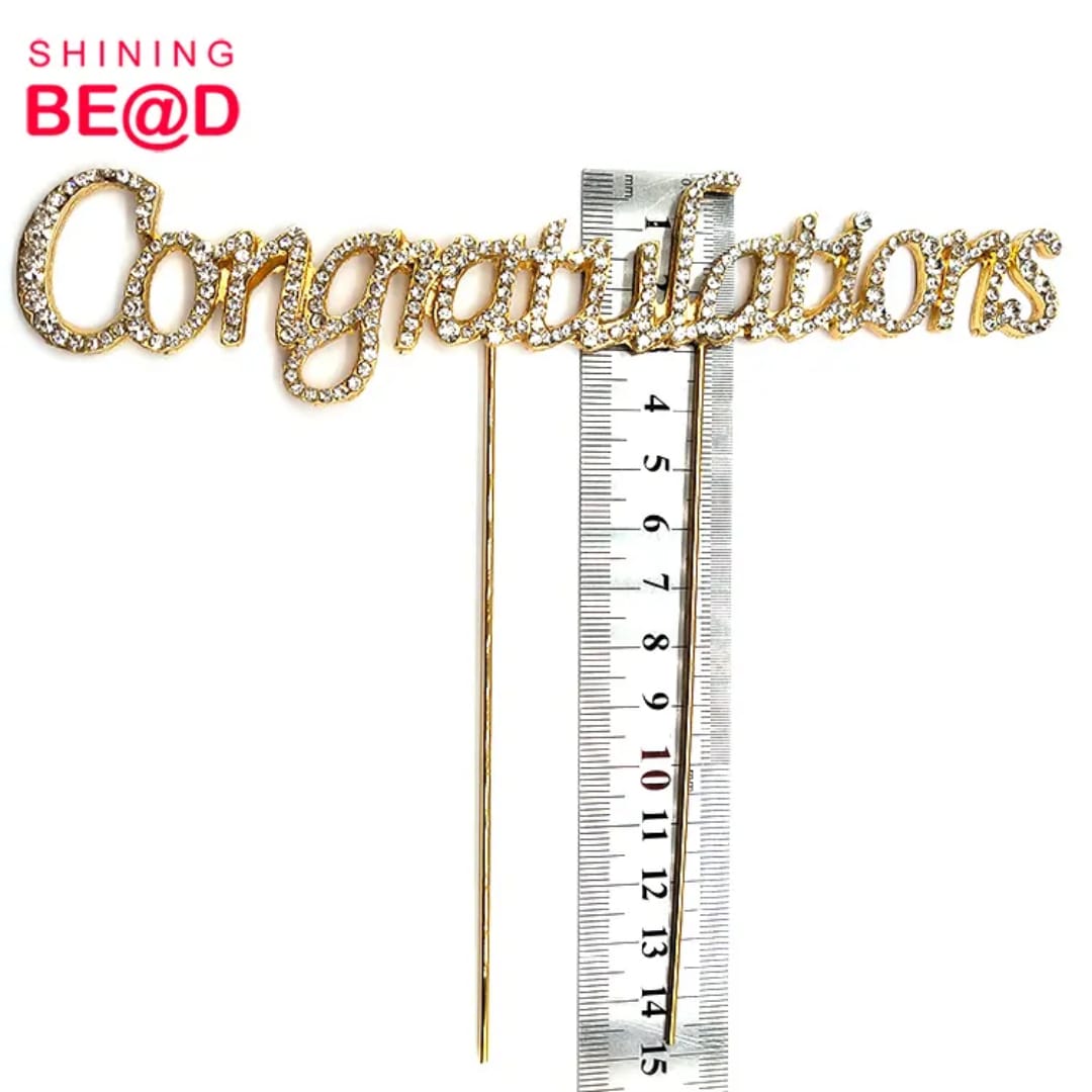 Topper Ferro com Diamentes "Congratulations" _1
