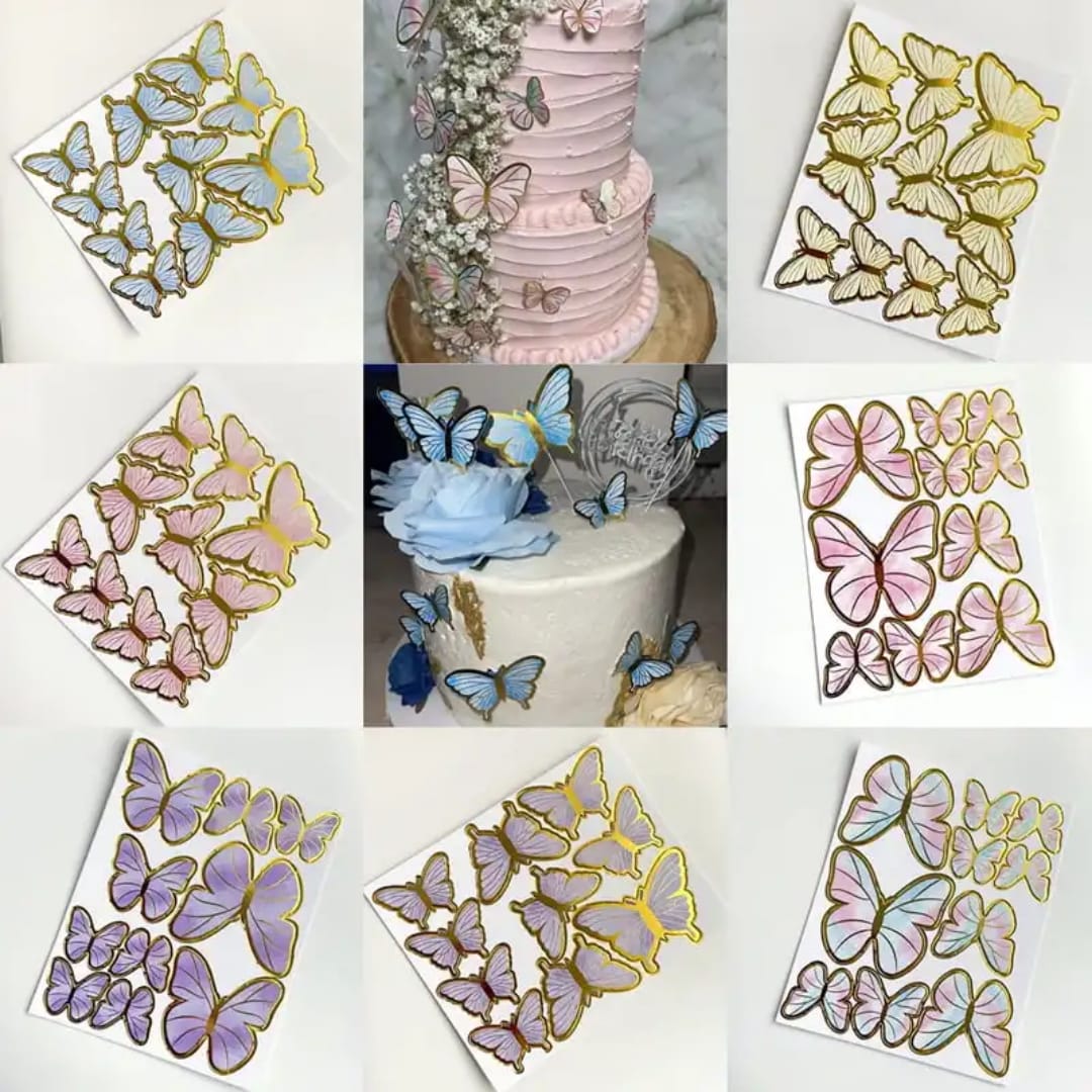 Topper Formato Borboletas 10pcs