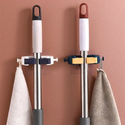 2IN1 BROOM HOLDER WALL MOUNT