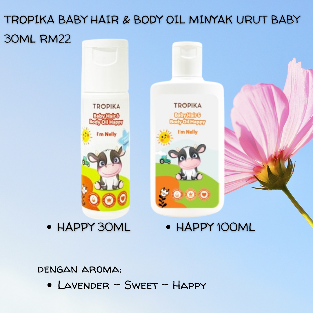 TROPIKA Baby Hair & Body Oil Minyak Urut Baby 30ml rm19