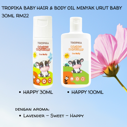 TROPIKA Baby Hair & Body Oil Minyak Urut Baby 30ml rm19