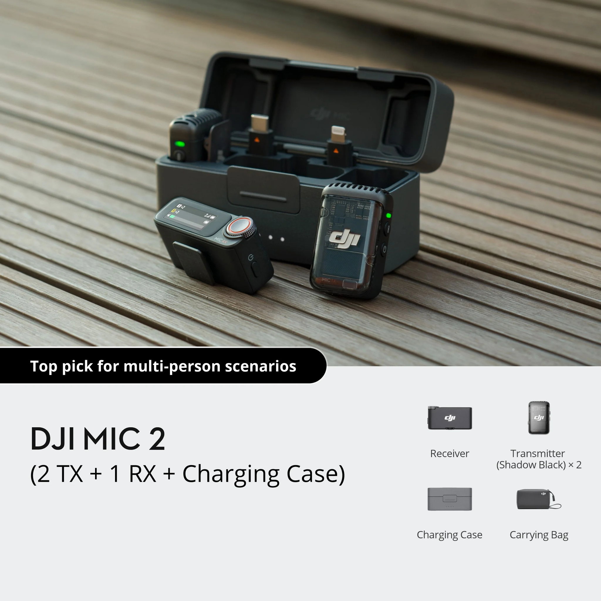 DJI Mic 2 (2 TX + 1 RX + Charging Case)_2