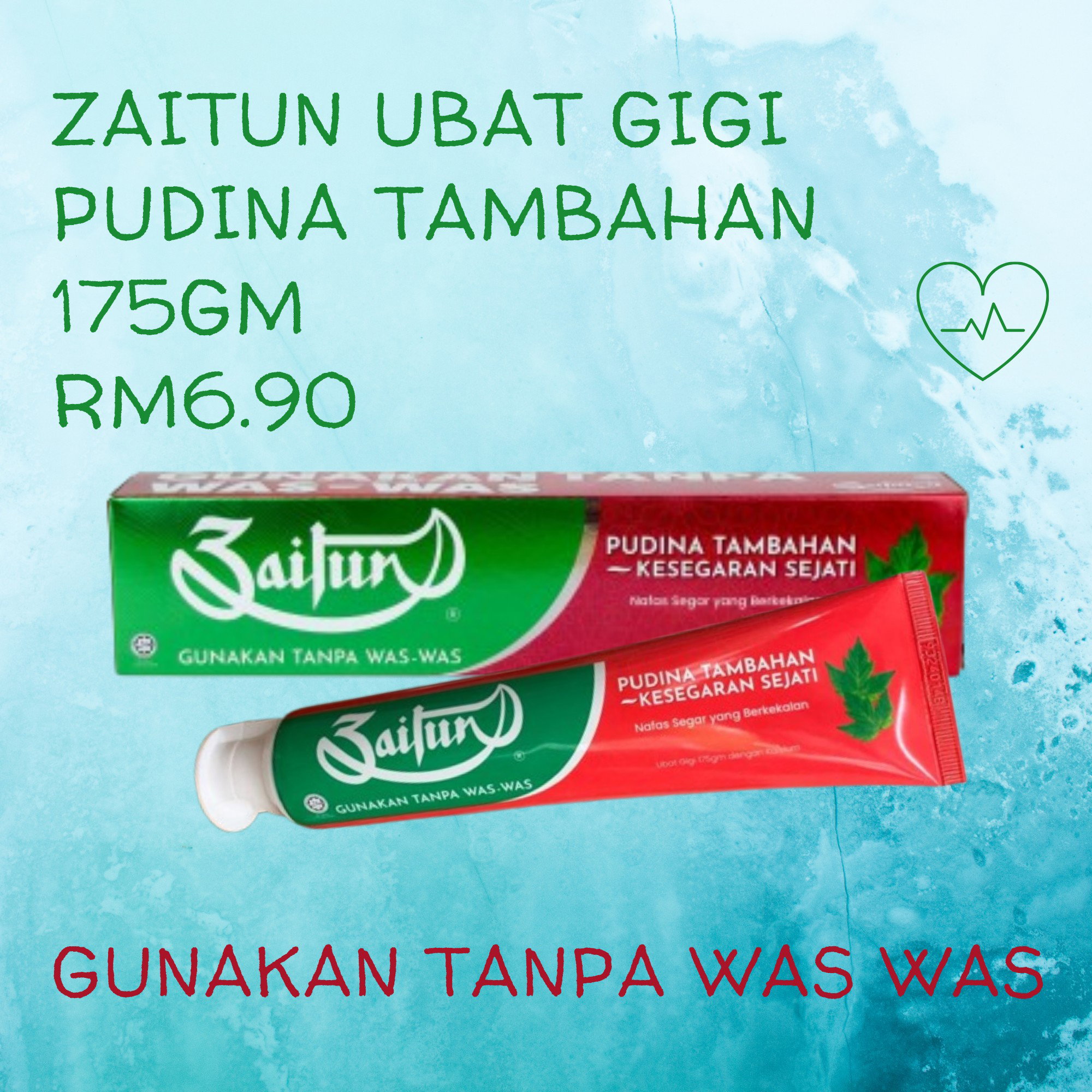 Zaitun Ubat Gigi Pudina Tambahan 175gm rm6.90_0