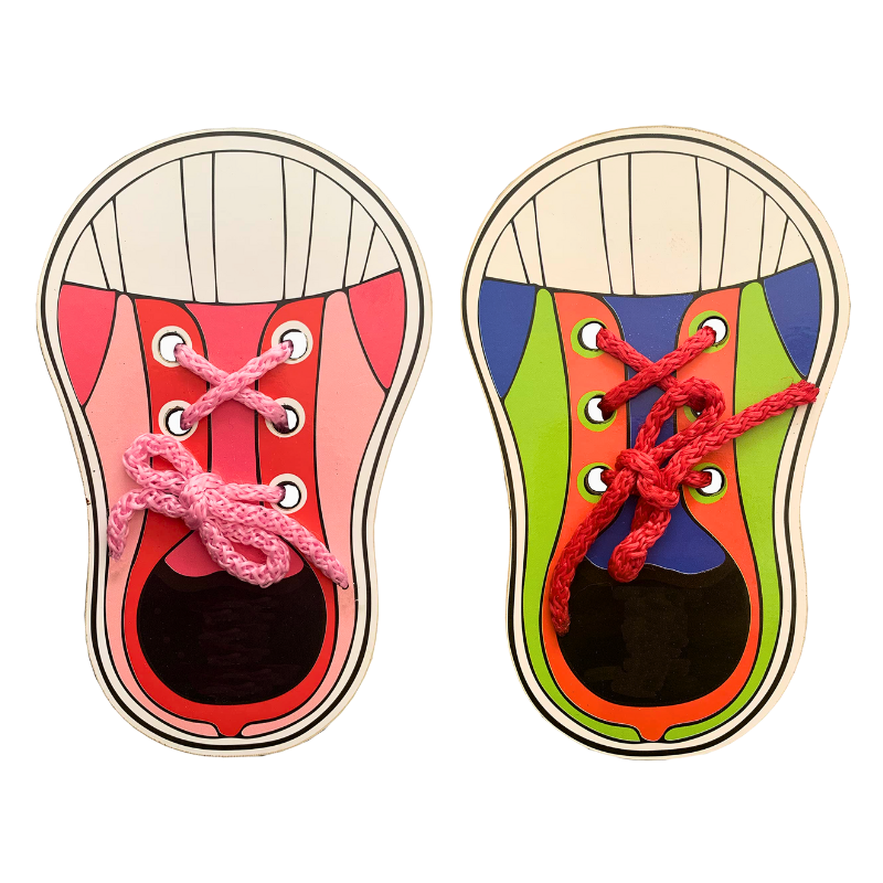 Zapatos de madera didácticos