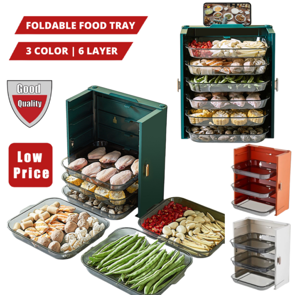 FOLDABLE 6 LAYER FOOD TRAY