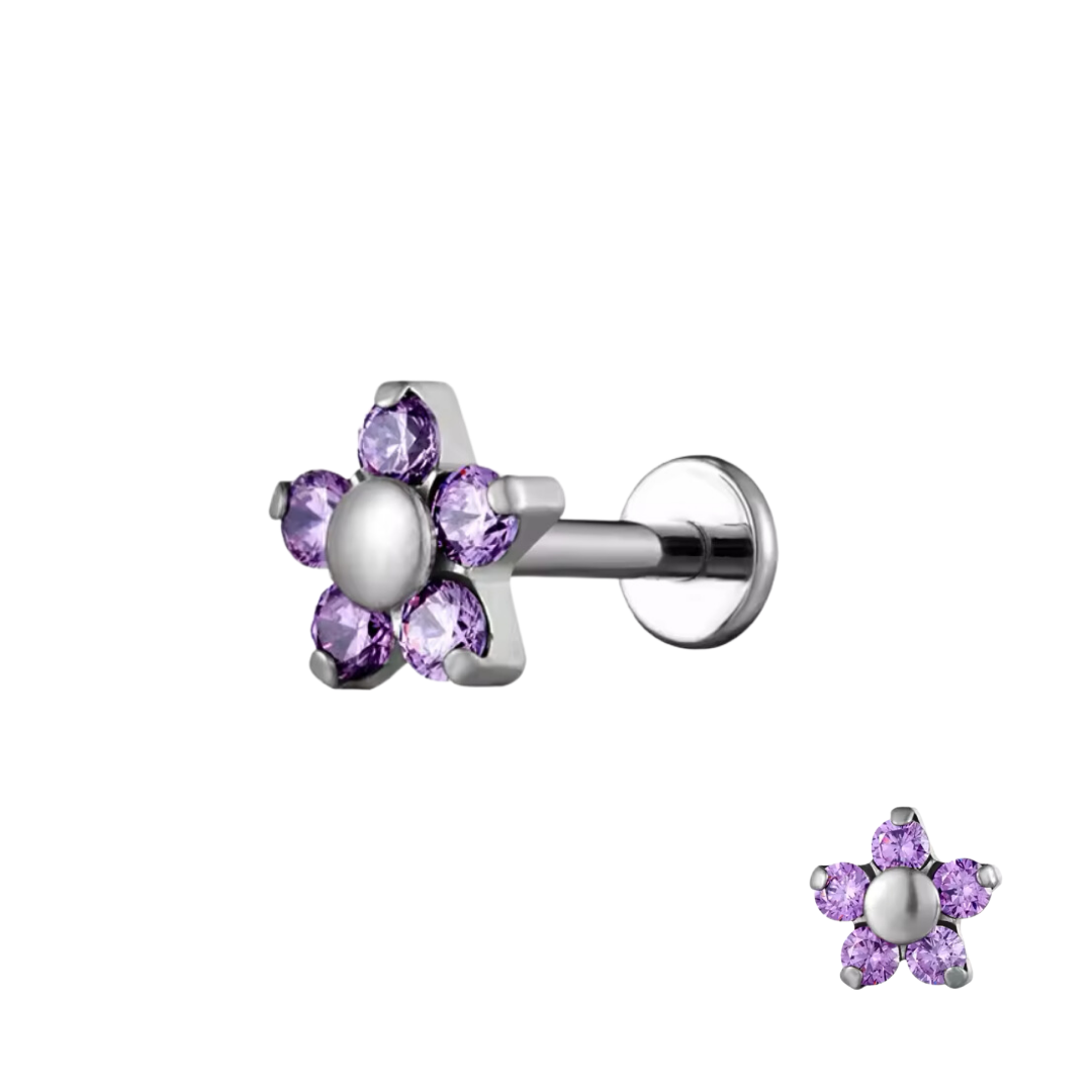 Labret flor morada