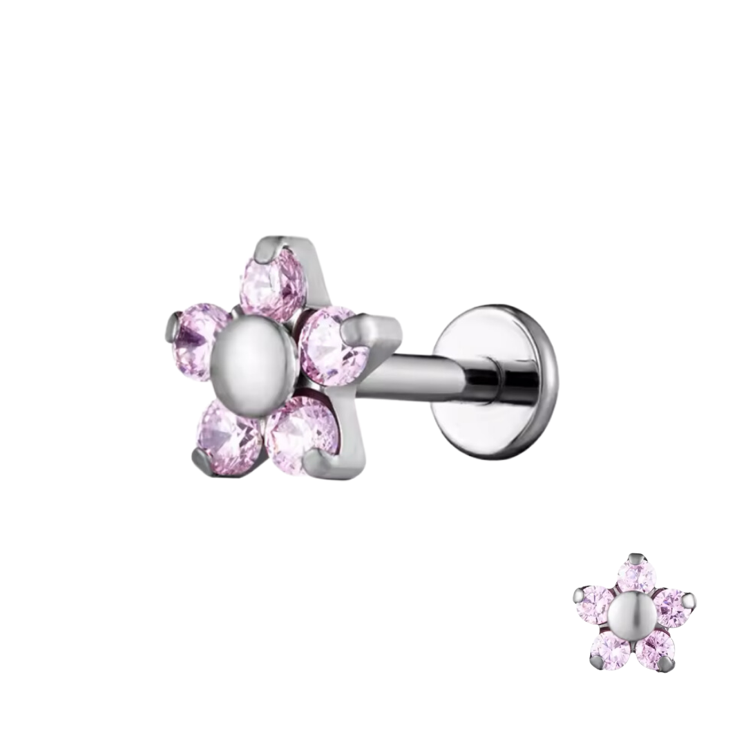 Labret flor rosa