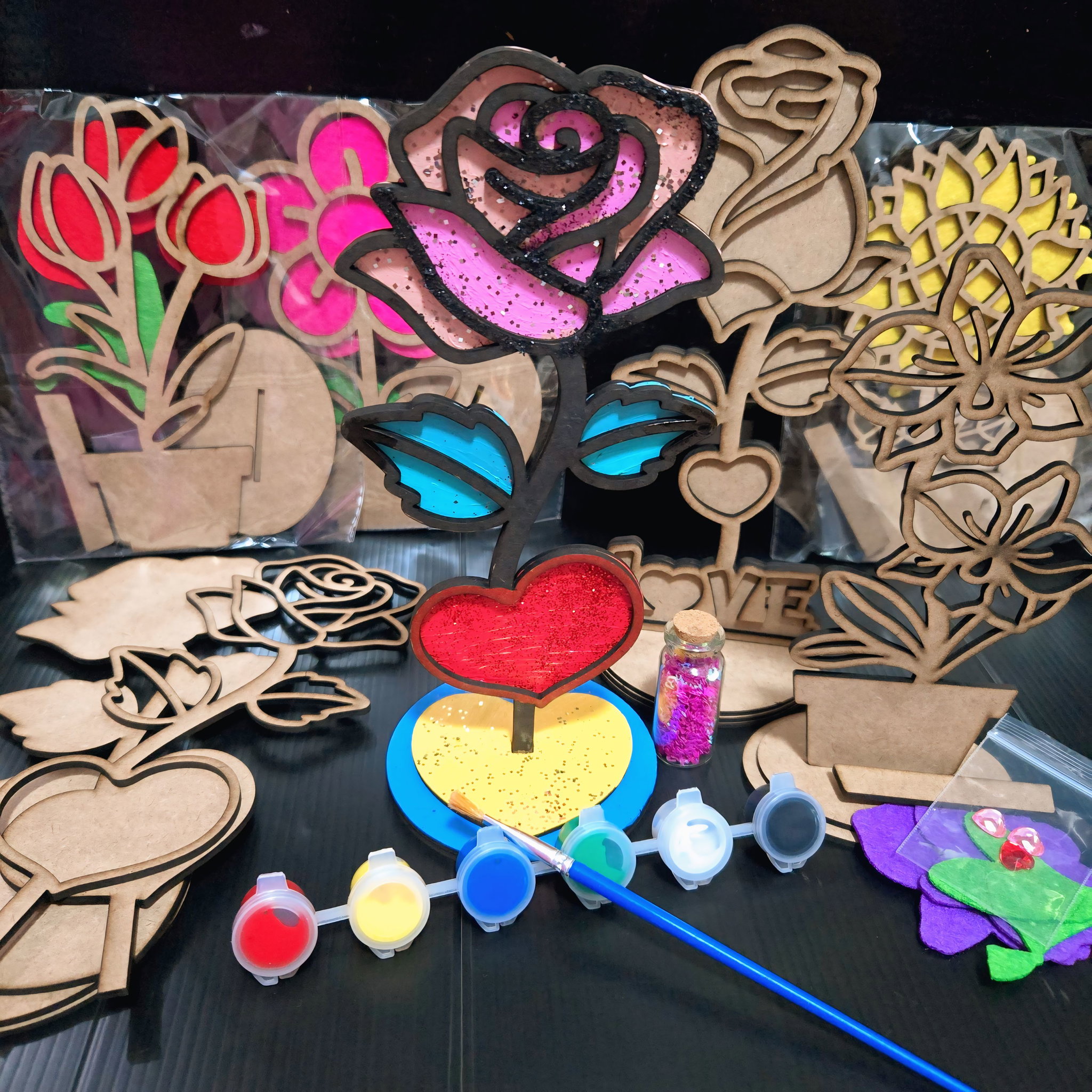Mother's Day DIY Flower Deco Board Painting_1
