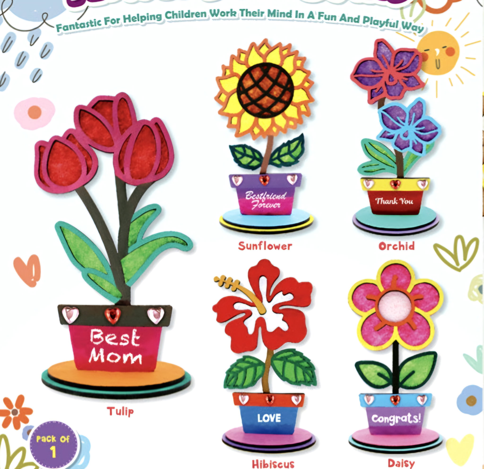 Mother's Day DIY Flower Deco Board Painting_2