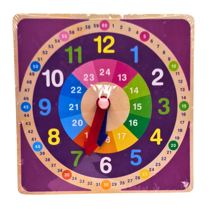 Reloj de madera didáctico 15X15cm _0