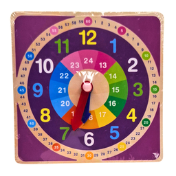 Reloj de madera didáctico 15X15cm 