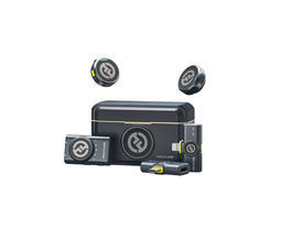 Hollyland Lark M2 Micro Cravate sans Fil (2TX+1RX) pour Camera, iPhone, Android, PC, 300 m Portée, Qualité Audio Hi-Fi, Réduction du Bruit,