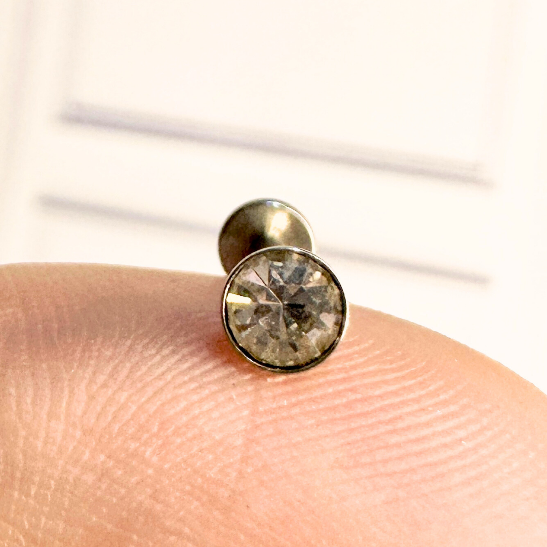 Labret piedra blanca grande 4mm