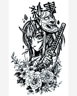 Guerrera y flores