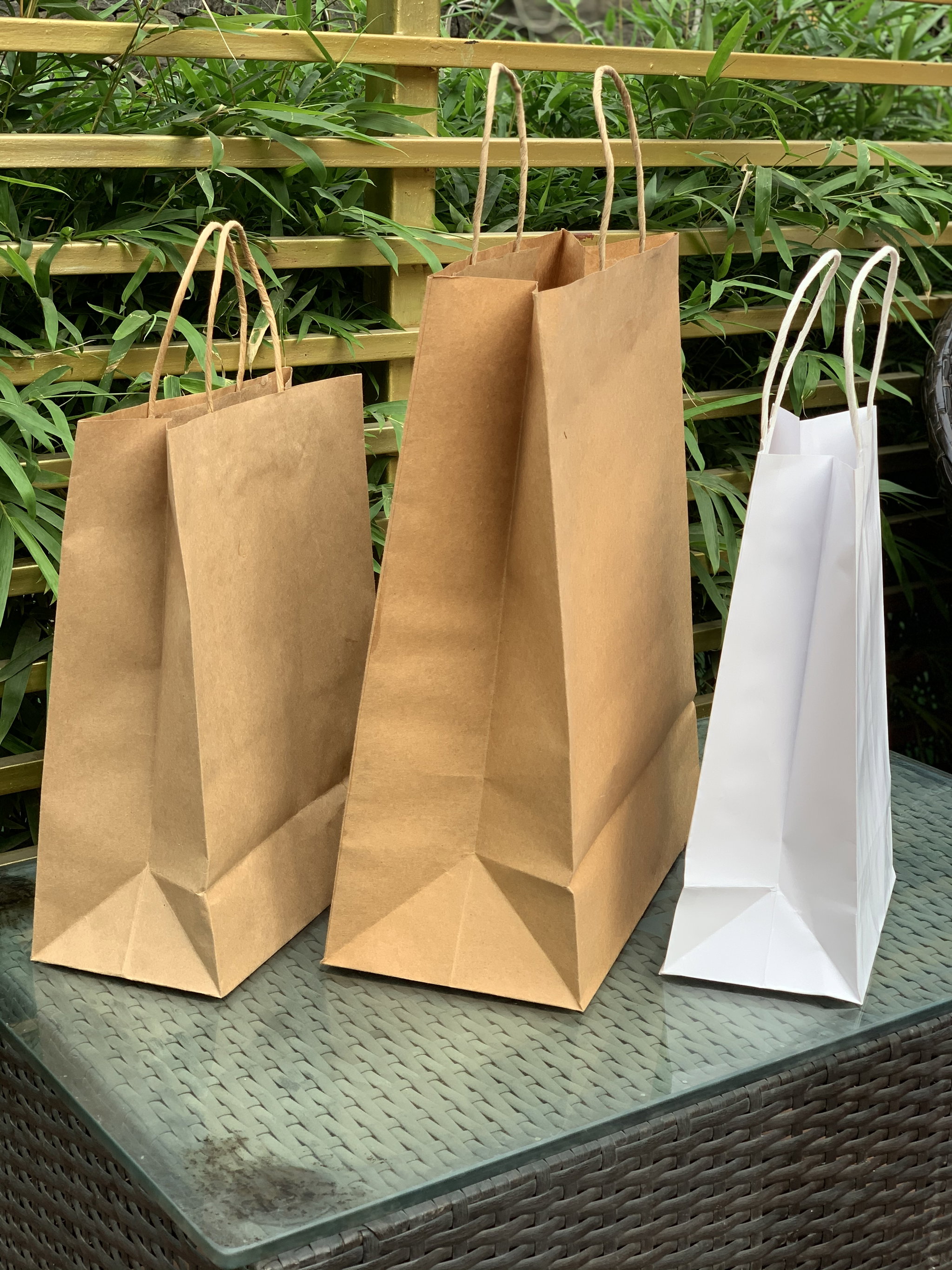 KRAFT DELIVERY TAKEOUT BAGS -15'' X 15'' X 7.5'' - BROWN - (WITH TWIST HANDLES) _5
