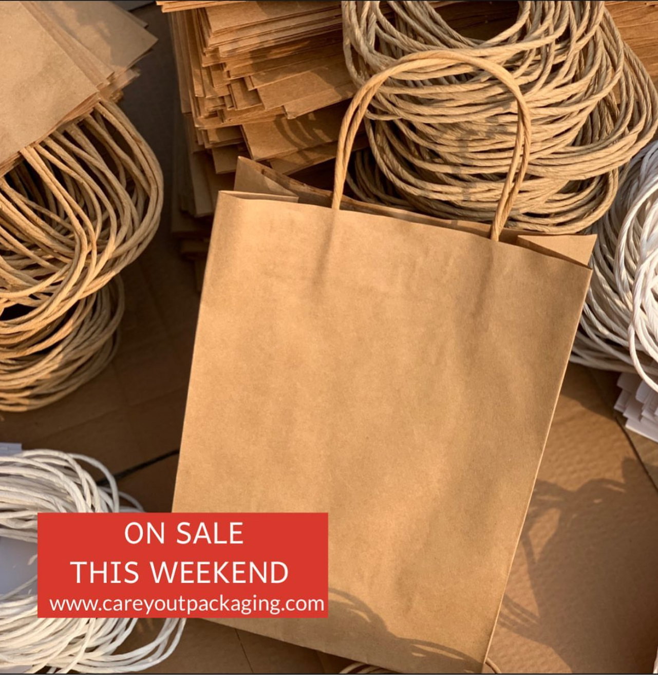 KRAFT DELIVERY TAKEOUT BAGS -15'' X 15'' X 7.5'' - BROWN - (WITH TWIST HANDLES) _3