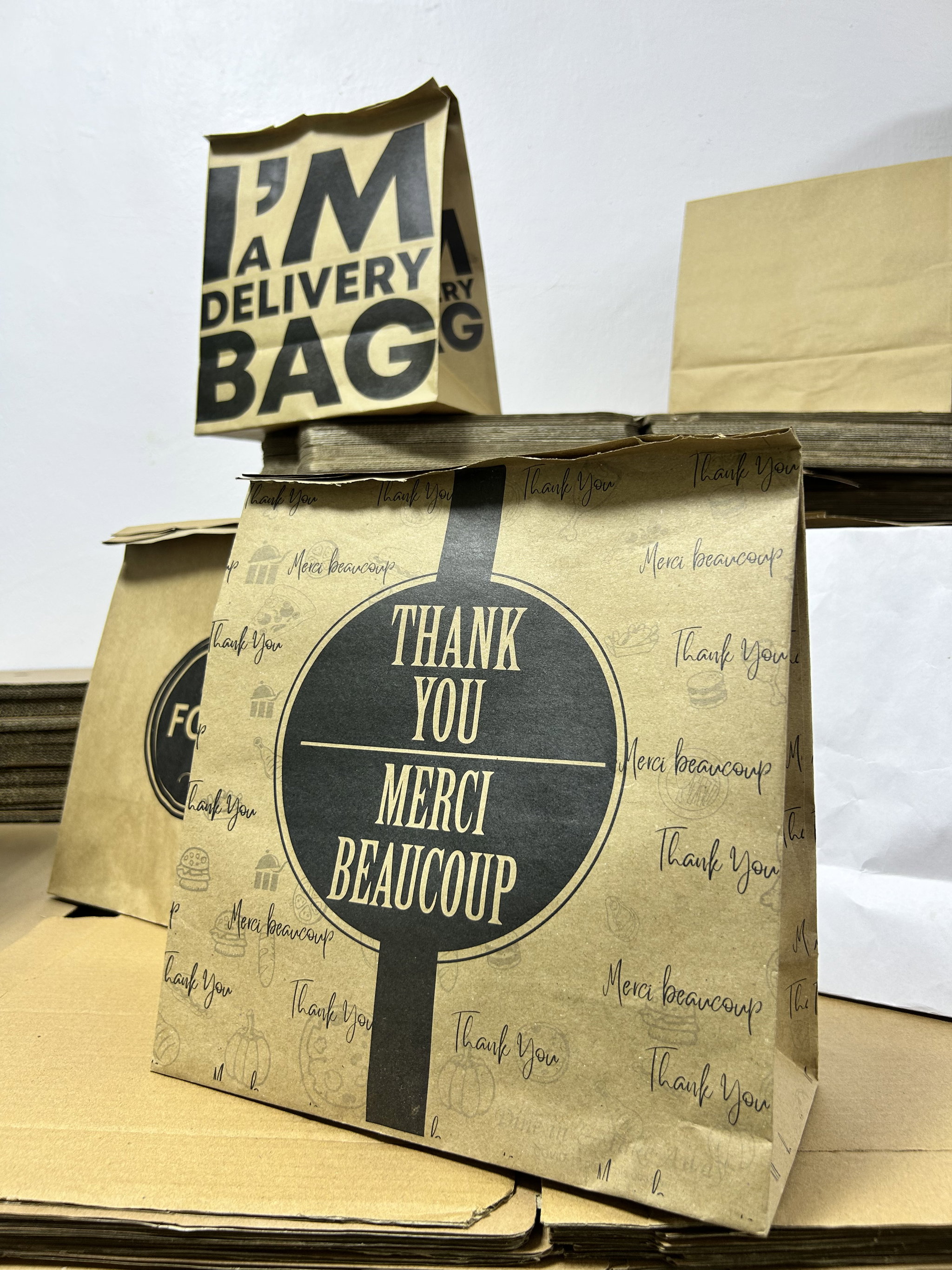 “THANK YOU” KRAFT DELIVERY TAKEOUT BAGS - 2 SIZES/RETAIL_5