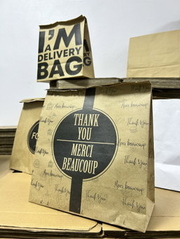 “THANK YOU” KRAFT DELIVERY TAKEOUT BAGS - 2 SIZES/RETAIL