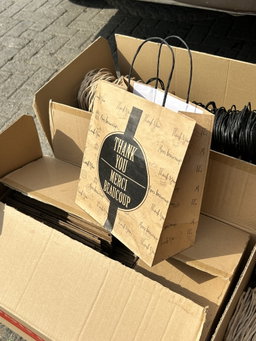 “THANK YOU” KRAFT DELIVERY CARRIER BAGS - 2 SIZES/RETAIL ( WITH HANDLES) 