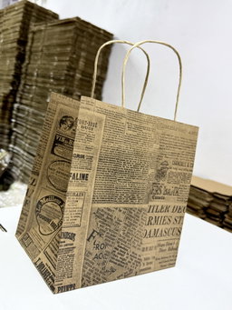 “NEWSPAPER PRINTS” DELIVERY CARRIER  BAGS -2 SIZES/RETAIL