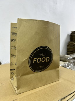 DELIVERY TAKEOUT BAGS - GENERIC DESIGN / “FOOD TO GO” BROWN & BLACK WITHOUT HANDLES
