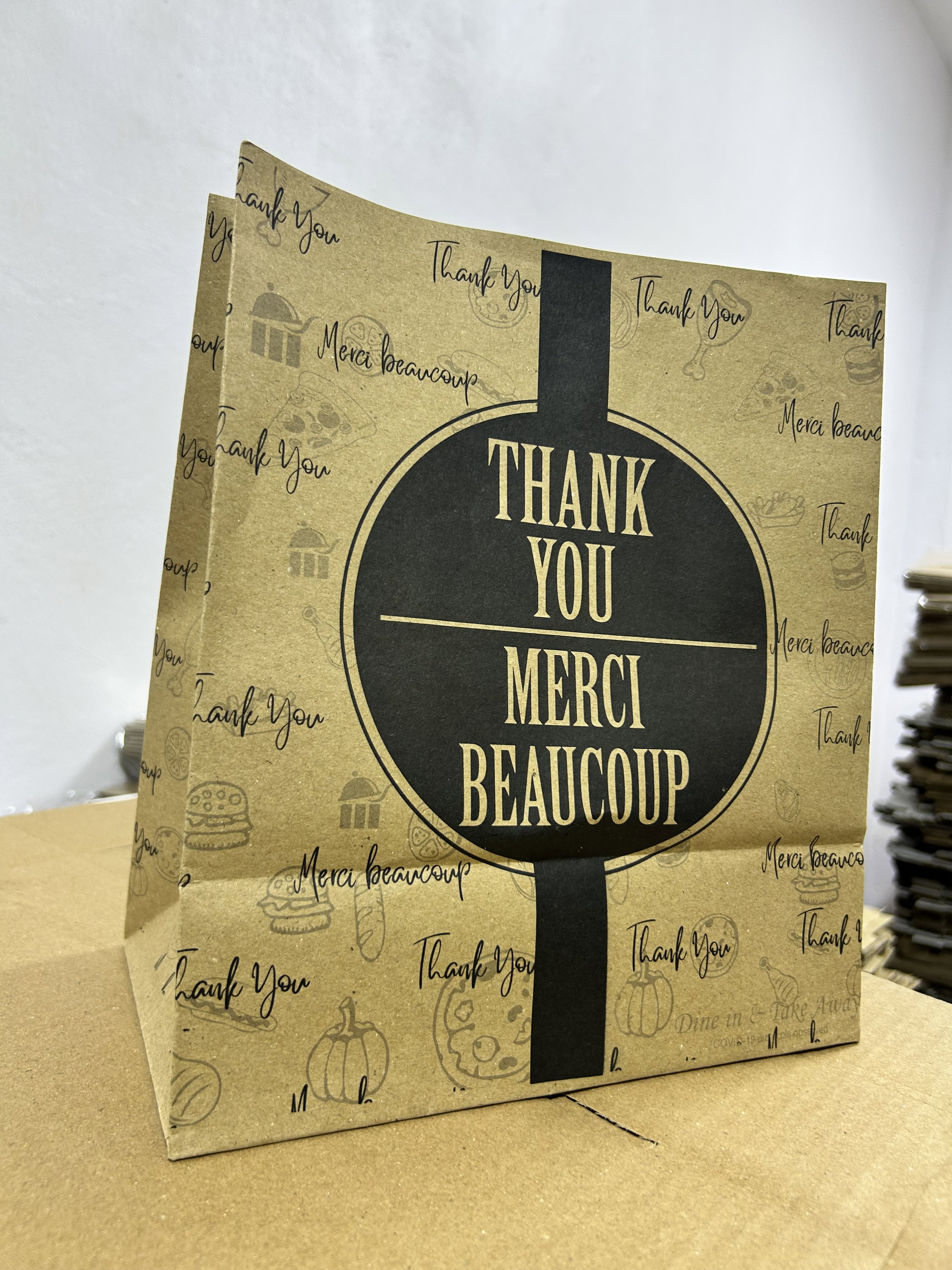 “THANK YOU” KRAFT DELIVERY TAKEOUT BAGS - 2 SIZES/RETAIL_1