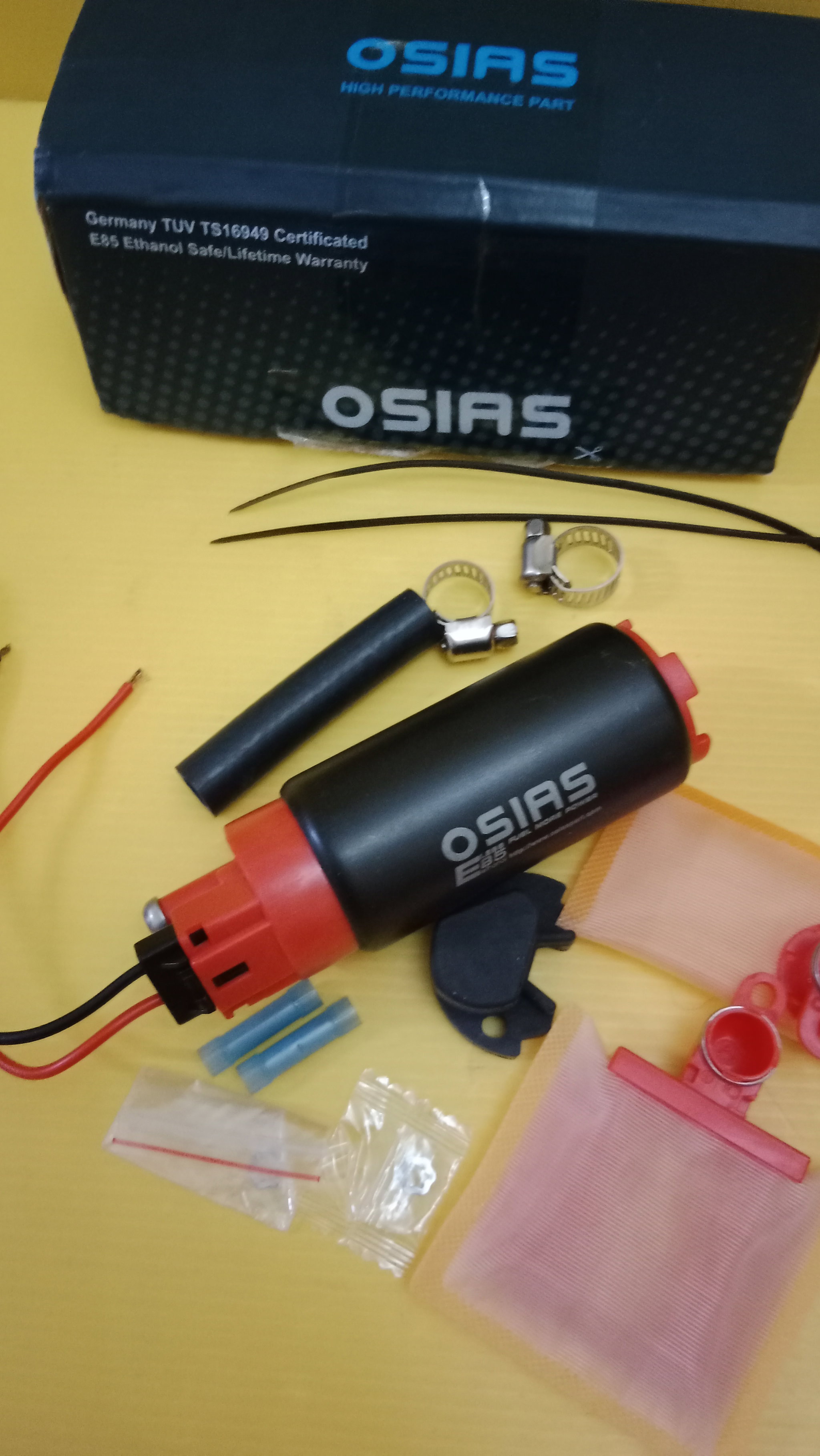   OSIAS 340LPH Fuel Pump Universal In-Tank | High Flow 12V Petrol E85 | Turbo/NA Modified Car Support 600HP_1