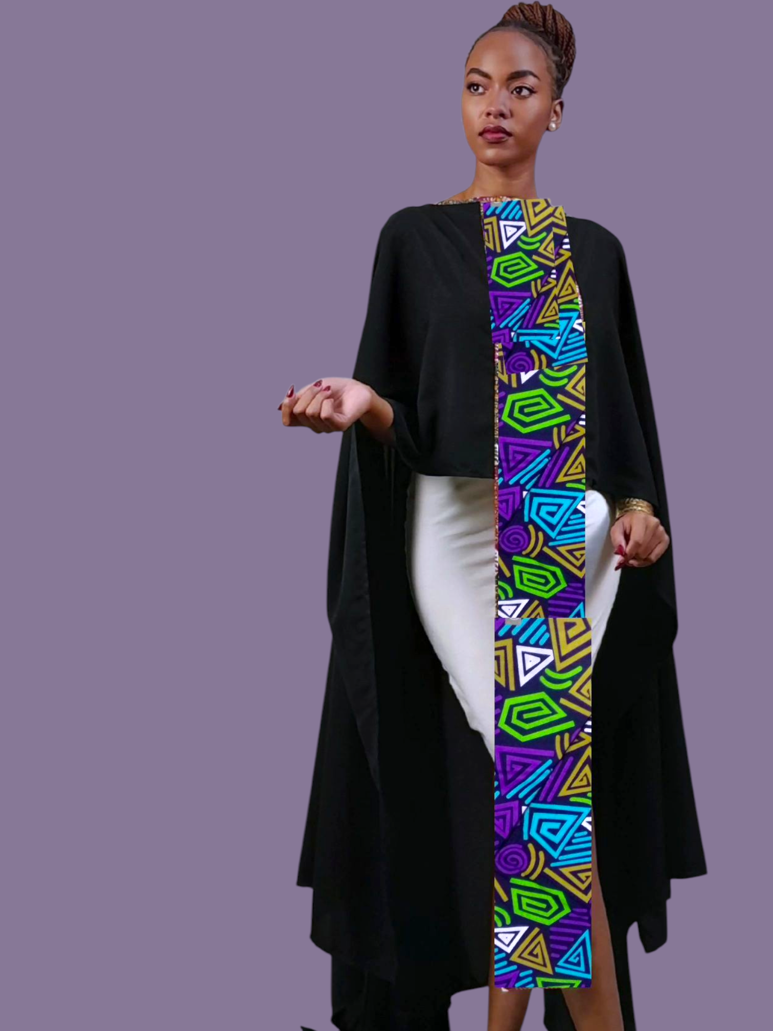 Ascili Daima Cape - Black / Purple_0