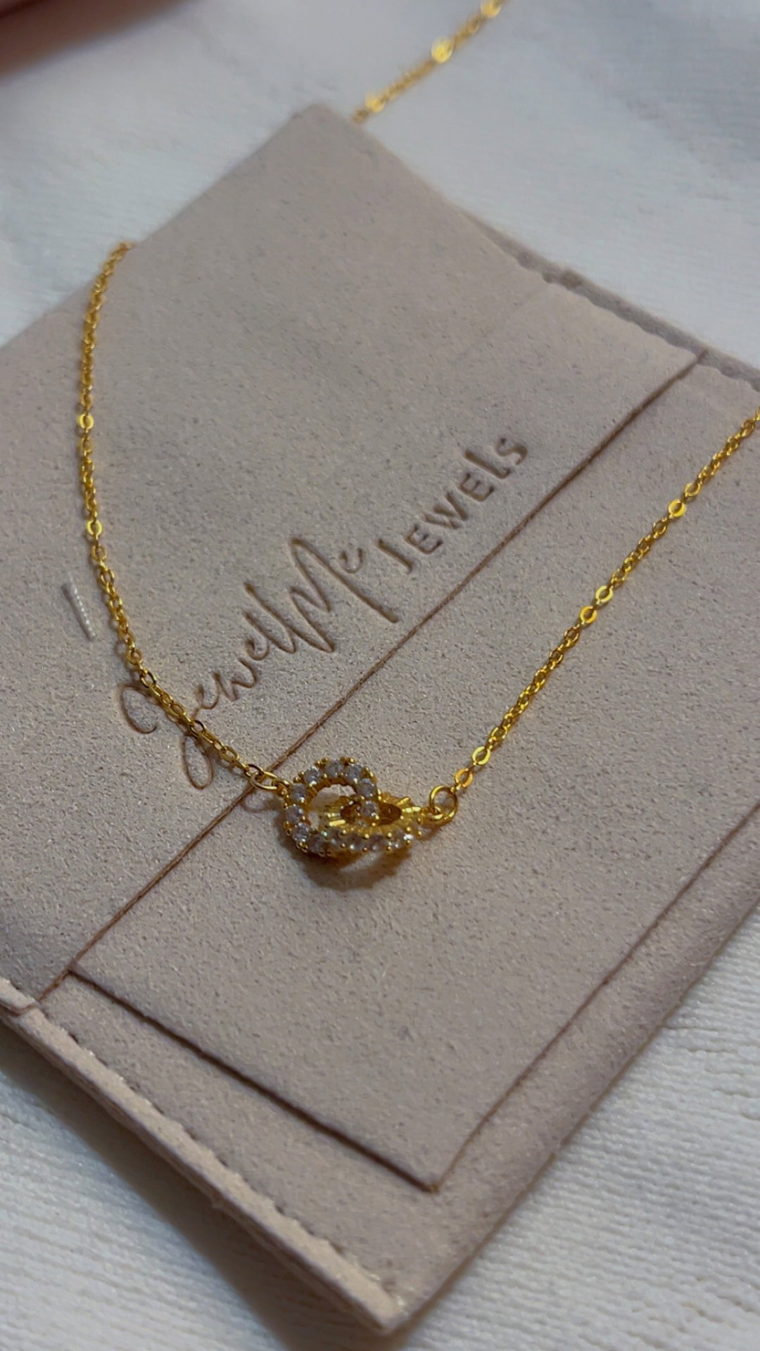 Dainty Diamond Double Ring Pendant