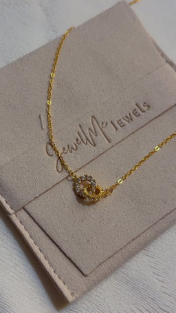 Dainty Diamond Double Ring Pendant
