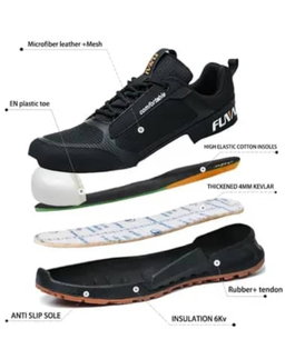Sneaker safety Shoes with Fiberglass Toe Cap (FN)