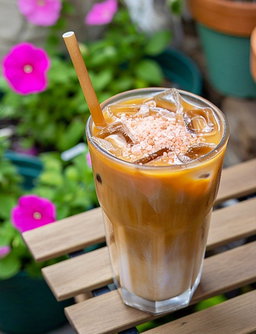 Iced Pink Salt Caramel Latte