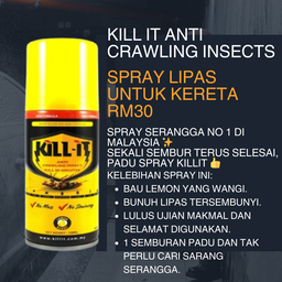 Kill It Anti Crawling Insects Spray Lipas untuk Kereta 150ml rm30