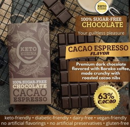 Keto Kusina Cacao Espresso Sugar-free Chocolate (60g)