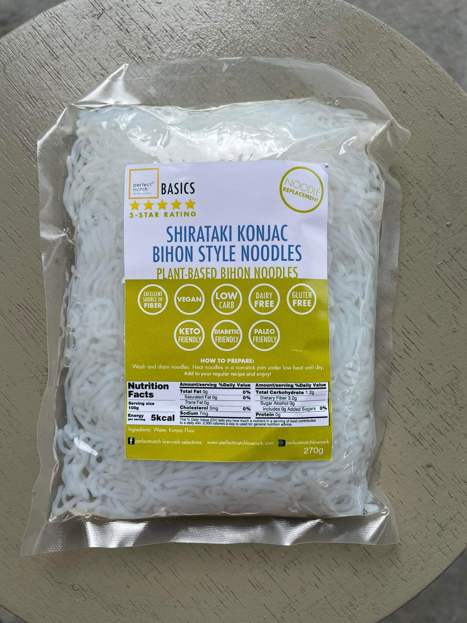 Shirataki Konjac Bihon Style Noodles (270g)