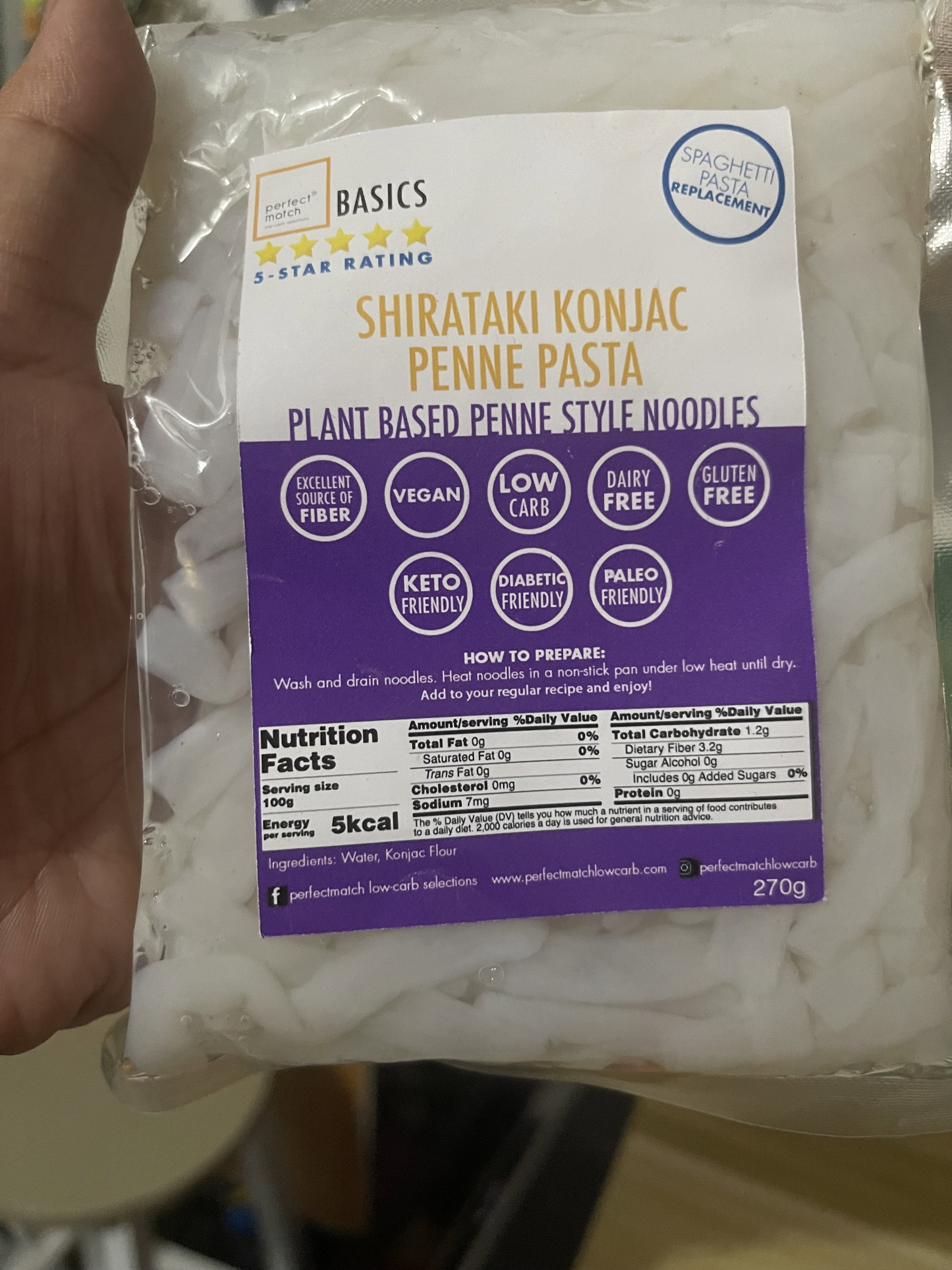 Shirataki Konjac Penne Pasta  (270g)_0