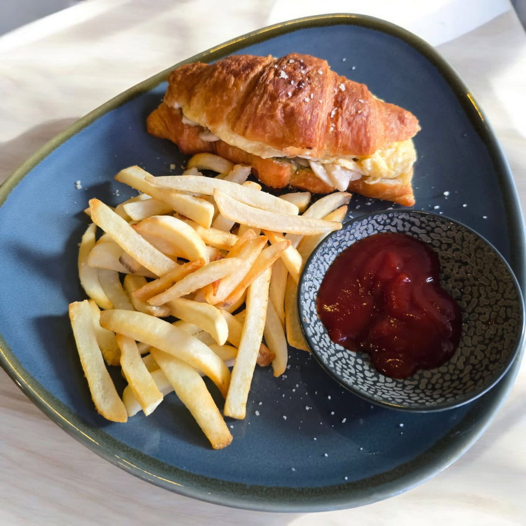 Croissant Mushroom & Egg Sandwich