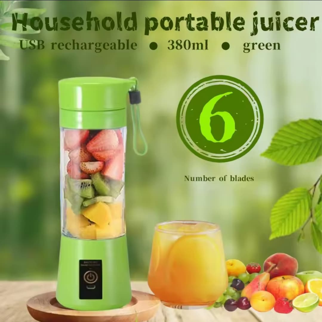 Portable USB Juicer Blender – 6-Blade Rechargeable Mini Mixer_1