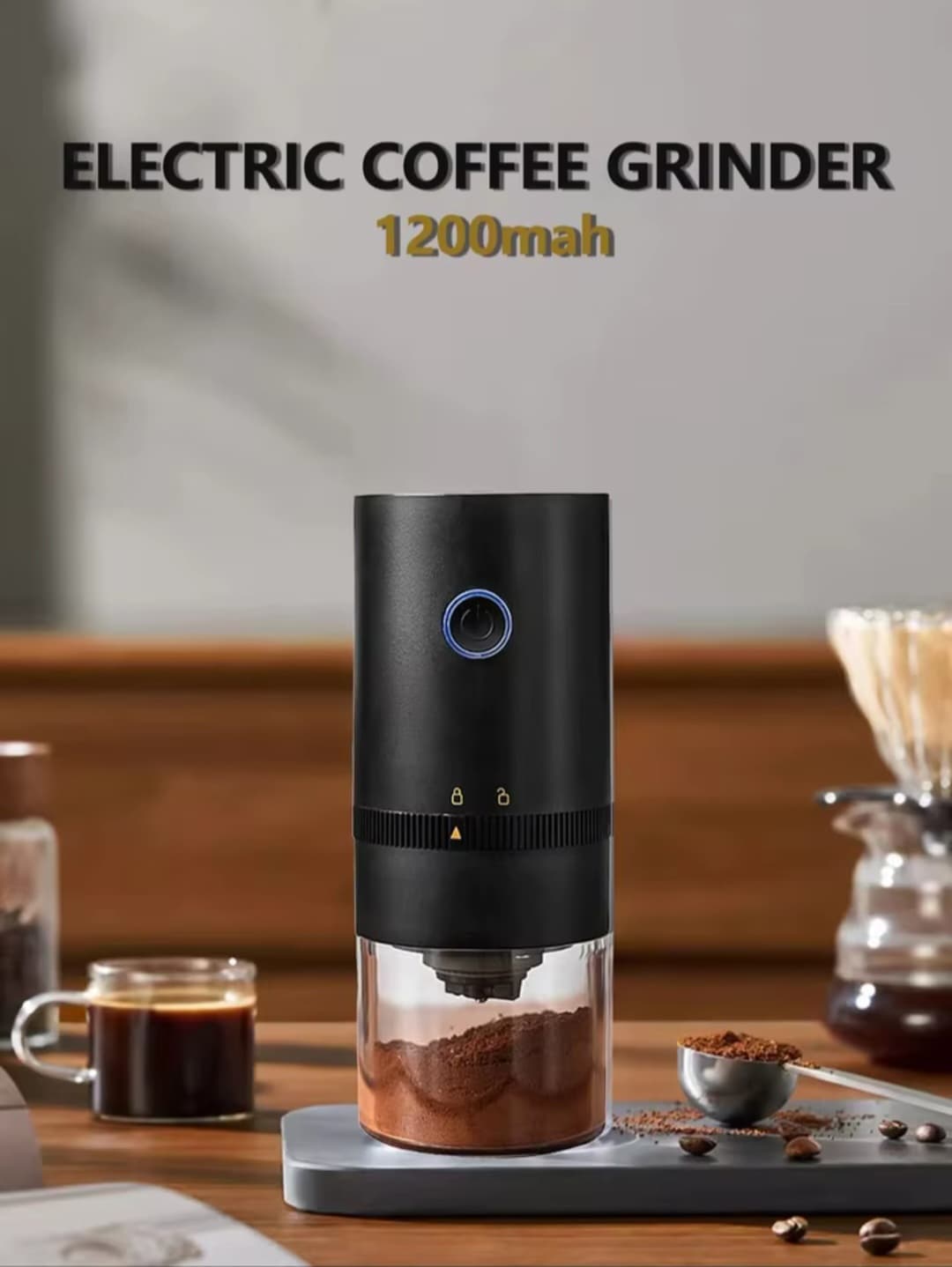 Portable USB Coffee Grinder – Ceramic Burr, Type-C Recharge_0
