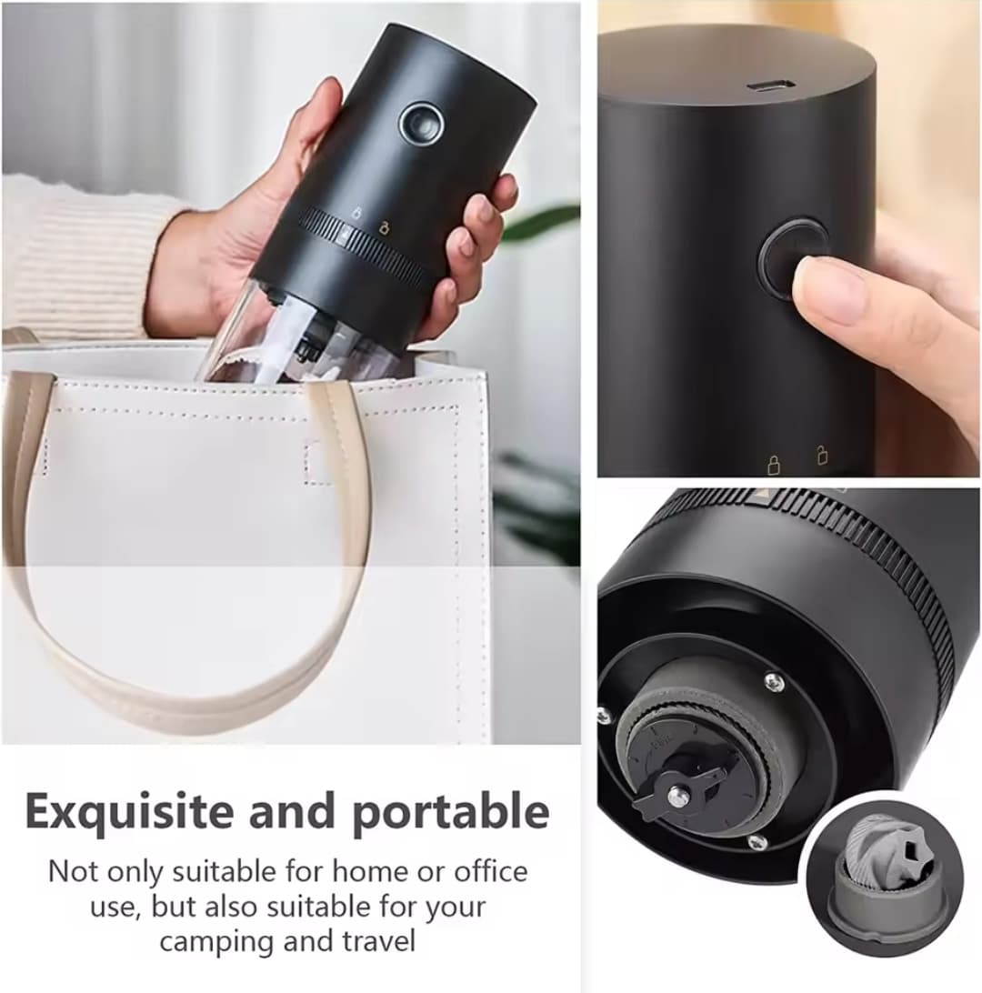 Portable USB Coffee Grinder – Ceramic Burr, Type-C Recharge_1