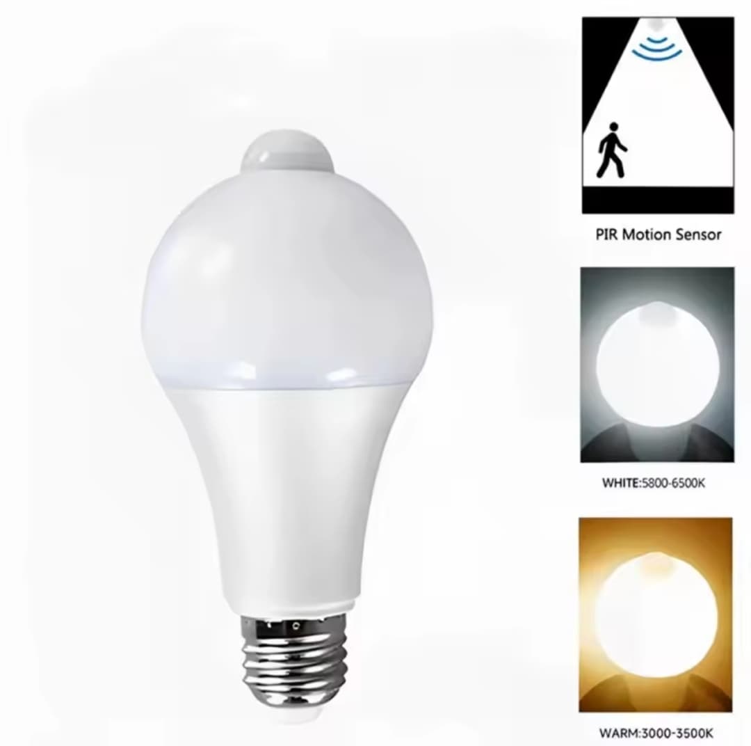 PIR Motion Sensor LED Bulb | E27 Base | 6W–20W | White or Warm Glow_1
