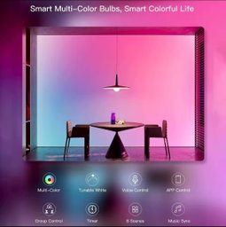 Smart LED Bulb | A19 E26 | 2.4GHz | App & Bluetooth Control | Color Changing | Music Sync