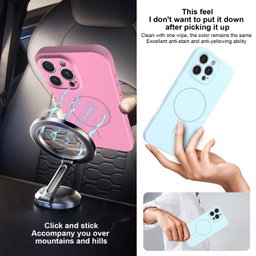For iPhone 13 Pro Thin Circle MagSafe Fine Hole Liquid Silicone Phone Case(Rose Pink)