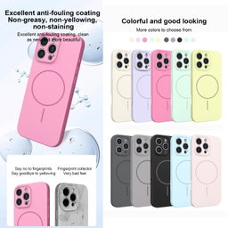 For iPhone 13 Pro Max Thin Circle MagSafe Fine Hole Liquid Silicone Phone Case(Black)