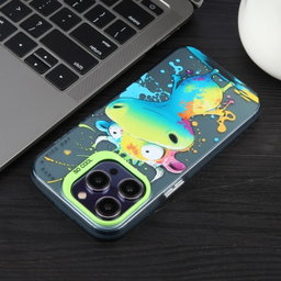 For iPhone 16 Pro Animal Pattern Oil Painting Series PC + TPU Phone Case(Astronaut)