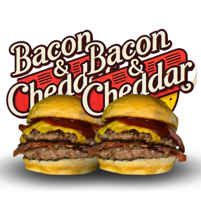 2 Bacon & Cheddar Dobles + 2 Papas Fritas