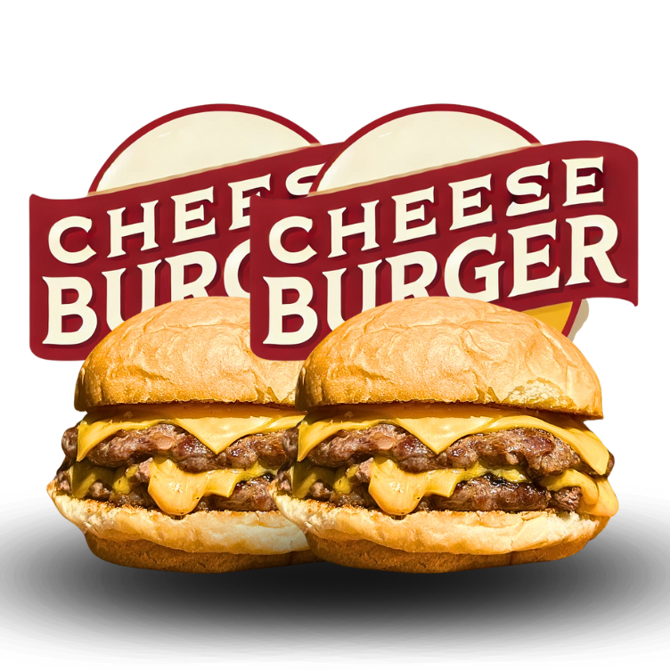 2 Cheese Burger Dobles + 2 Papas Fritas_0